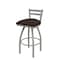 Holland Bar Stool Co 30" Low Back Swivel Bar Stool, Nickel Finish, Rein Coffee Seat 41130AN025 - alternate 1